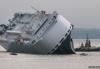 目前“Hoegh Osaka”號汽車運輸船目前已擱淺在索倫特