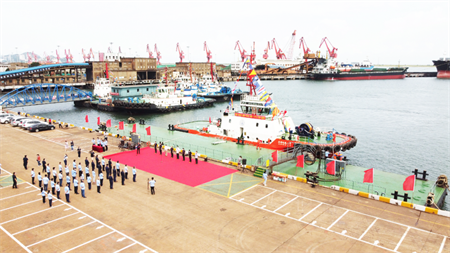 填補(bǔ)國(guó)內(nèi)空白!首艘純電動(dòng)拖輪連云港交付試運(yùn)行