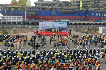 啟東中遠海運海工“獵鷹”輪FPSO改裝項目達成700萬工時無損工傷害事件目標