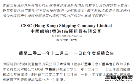 船隊凈增40艘！中國船舶租賃2021年業績創新高