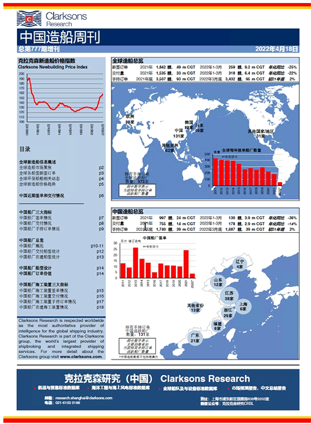 克拉克森研究：數據視角下的2022年新造船市場
