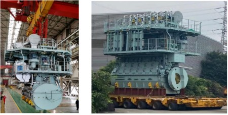 廣柴股份靖江分公司交付國內(nèi)首臺6UEC42LSH型低速柴油機(jī)