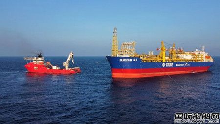 國內(nèi)首艘智能FPSO“海洋石油123”號成功回接