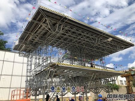 大船產業工具公司LNG船液貨圍護系統安裝平臺項目樣架通過驗收