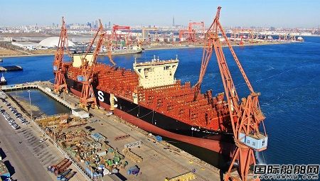 大船天津為地中海航運建造16000TEU集裝箱船5號船試航