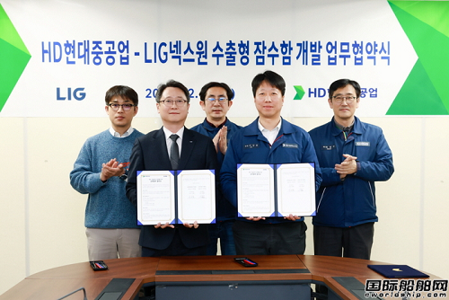HD現代重工與LIG NEX1合作開發出口型潛艇