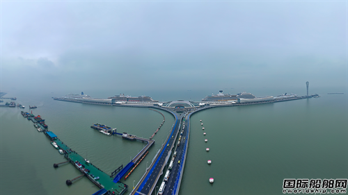 上海吳淞口國際郵輪港首迎“四船同靠”