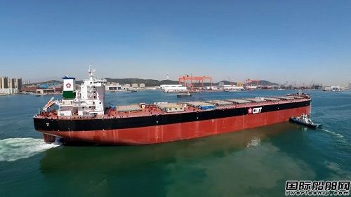 北海造船21萬噸散貨船36號船離港海試