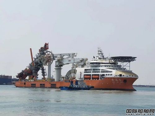 北海造船為上海打撈局建造新型深潛水工作母船離港海試