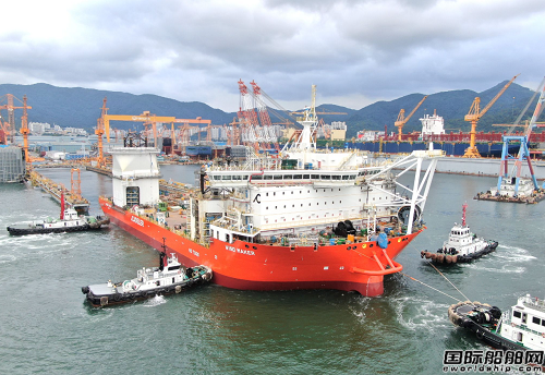 韓華海洋為Cadeler建造首艘WTIV下水