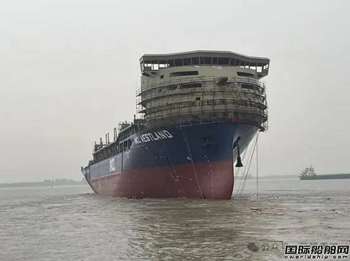 三福船舶為挪威船東建造首艘1300TEU雙燃料集裝箱船下水