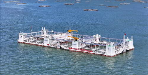 廣東中遠(yuǎn)海運重工交付半潛桁架式養(yǎng)殖平臺“格盛1號”