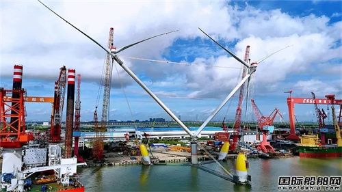 黃埔文沖承建全球單體容量最大的漂浮式風(fēng)電平臺啟航