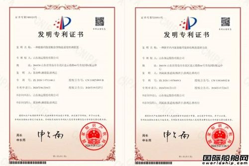 獻禮75周年!山東海運再獲2項發明專利授權
