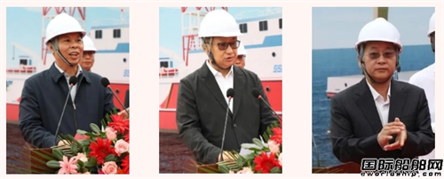 江新造船建造廣東千噸級深海資源勘探船下水
