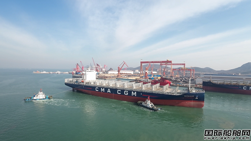 北海造船為達飛建造5500TEU集裝箱船9號船試航