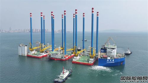 武漢船機三座智能化自升式海上作業支持平臺發往中東